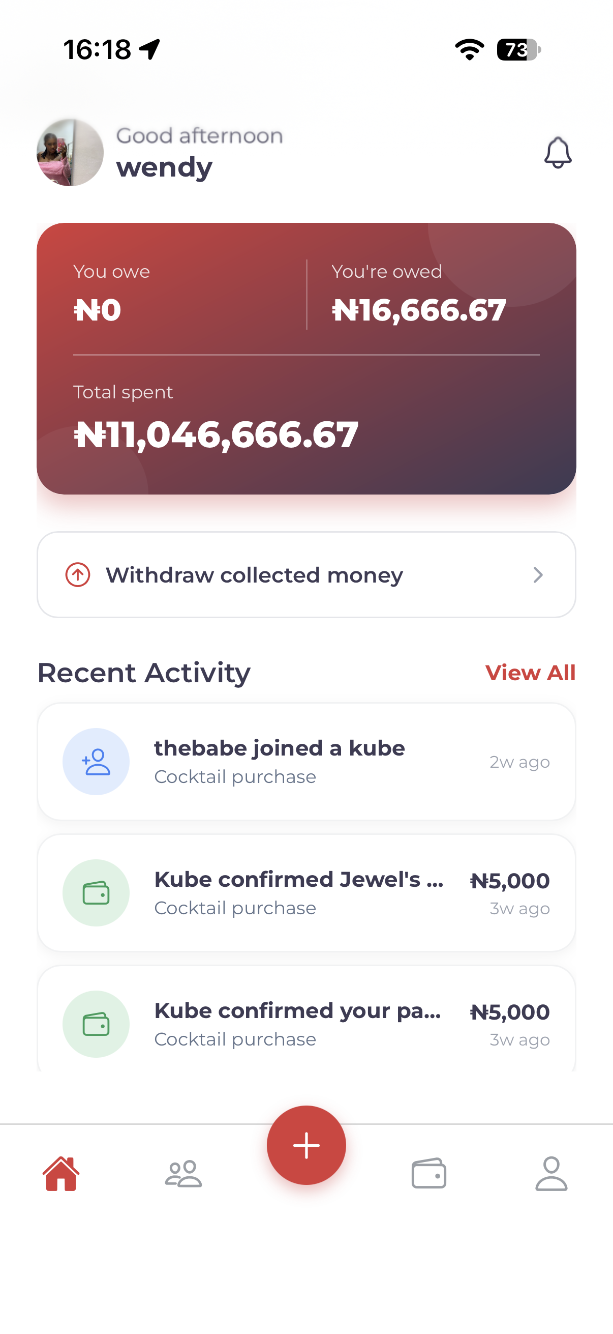 Kube shared expense dashboard